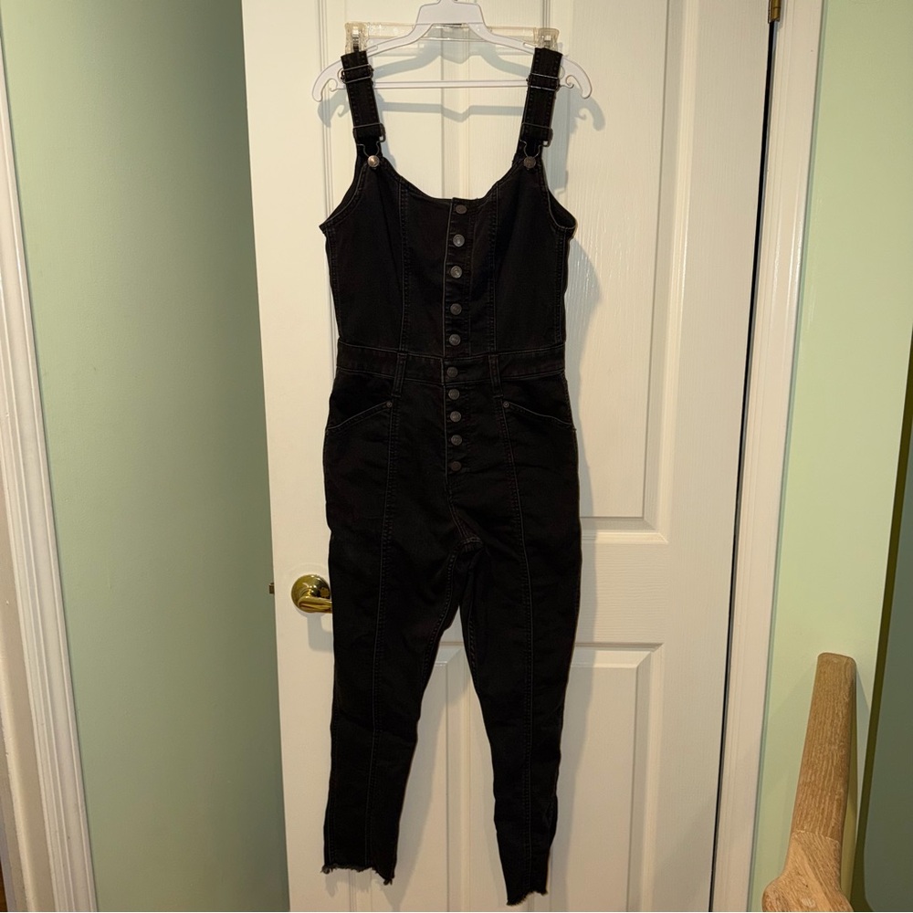 Abercrombie & Fitch Black Denim Overalls